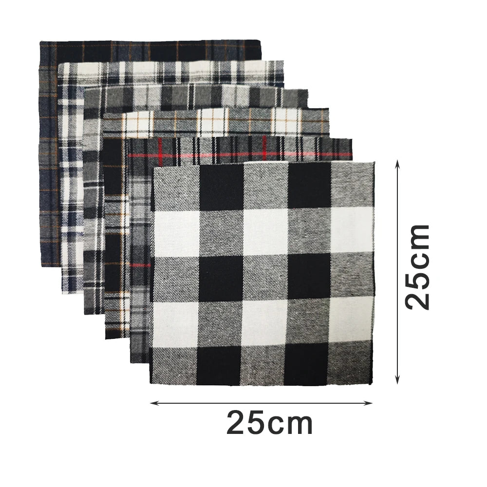 Teramila 25x25cm5-6PC/Lot Polyester-Cotton Plaid Patchwork Printed Cloth Sewing Quilting Fabric Needlework DIY Handmade Material