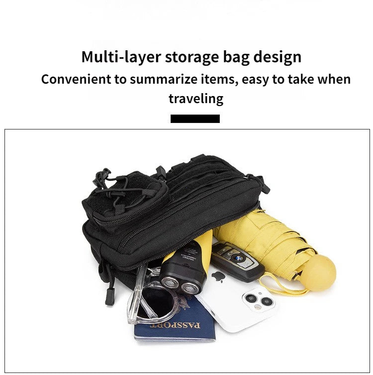 Tactical Molle Horizontal Admin Pouch with Front Drawstring Pocket EMT Pouch EDC Utility Orgaznier Bag Hunting Fanny Pack