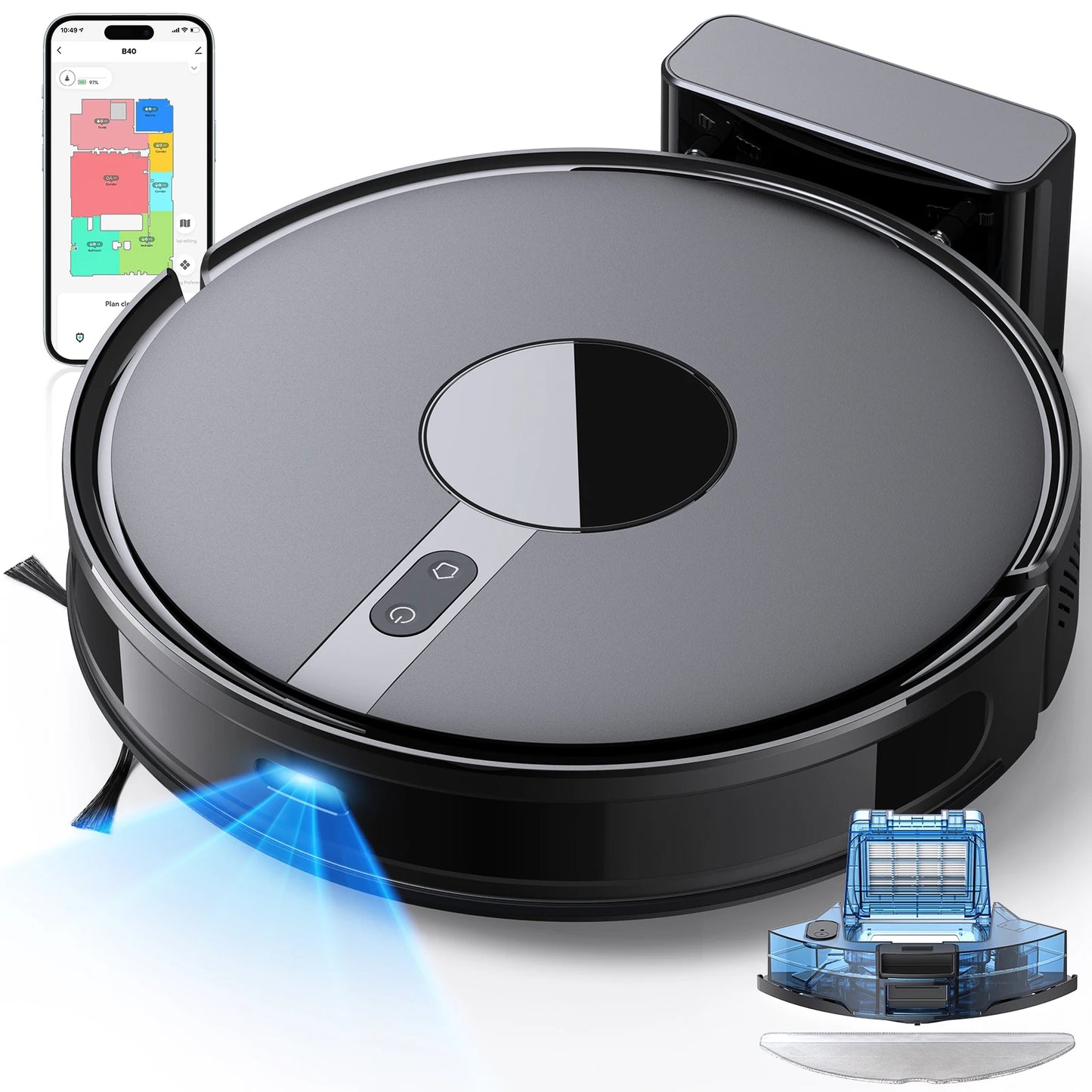 Lubluelu 6500Pa Sweeping Robot Vacuum Cleaner with Mapping Self Collection Dust App Control Dragging Cleaning Sweep Floor for Home Office