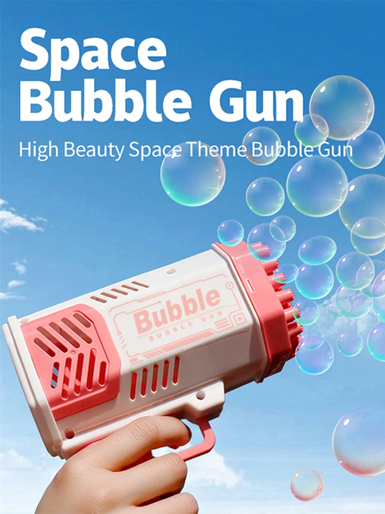 40 hole handheld fully automatic space light bubble machine electric children's toys without battery without  bubble water