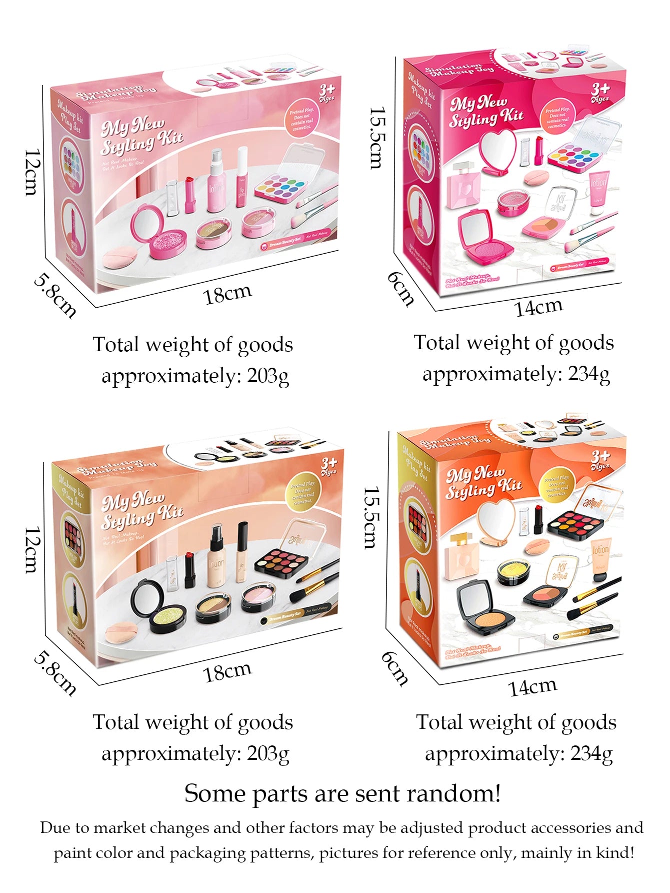 Play Makeup Toys, Simulated Cosmetics Fake Makeup Set Lipstick Powder Blusher Not Real Makeup for Girl Gifts