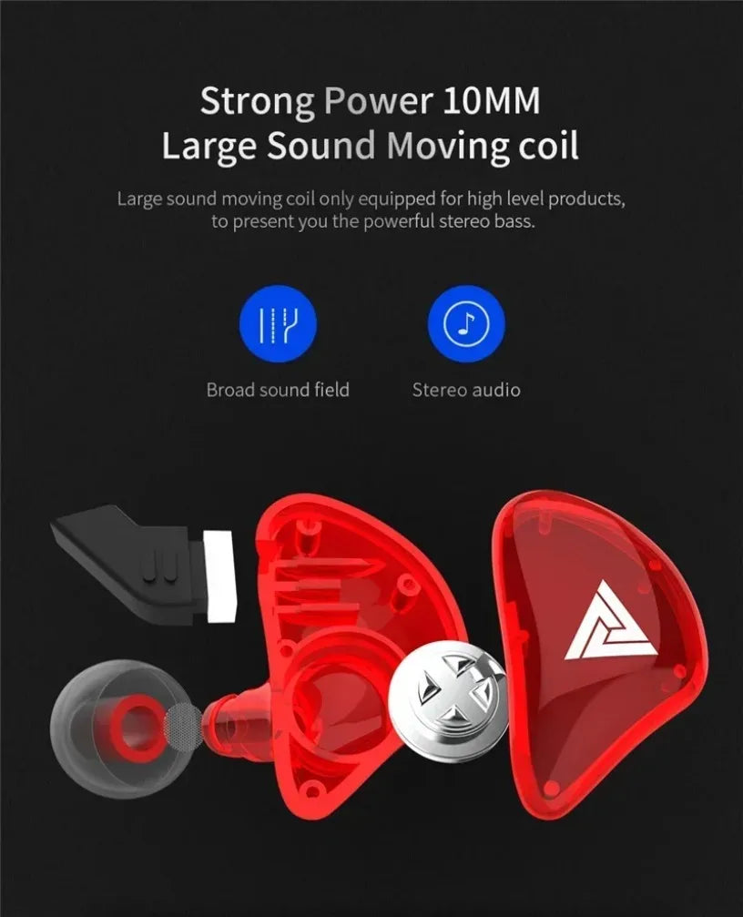 QKZ CK5 FiLe Wired Earphone with Microphone HiFi Music Earphone Professional Gaming And Sports Noise Cancelling Headphones