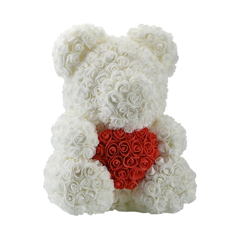 Girlfriend Gifts 25cm/40cm Soap Foam Bear Rose Teddy Rose Bear Artificial Flowers Wedding Birthday Valentines Gift for Women