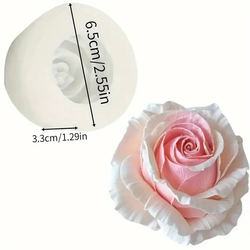 1-Cavity Rose Flower Mold - Non-Stick Silicone Mold for Candles, Soap, Plaster, and Aromatherapy - Easy to Demold, Reusable Floral Mold, Suitable for DIY Home Decor, Weddings, Parties - Suitable for Beginners and Professional