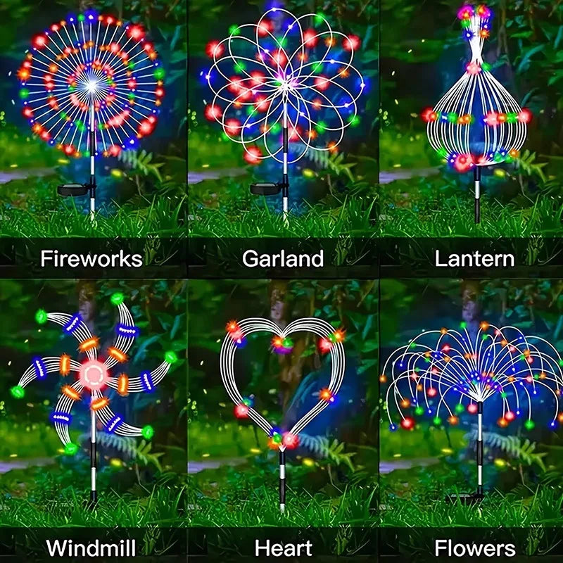 Outdoor Decoration Light Solar Firework Lights Waterproof Sparkles Landscape Fairy Light Garden Lights Yard Patio Pathway