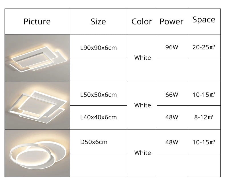 Modern Nordic Led Ceiling Light Square Minimalist Lamps for Kitchen Living Dining  Room Art Home Decoration Chandelier