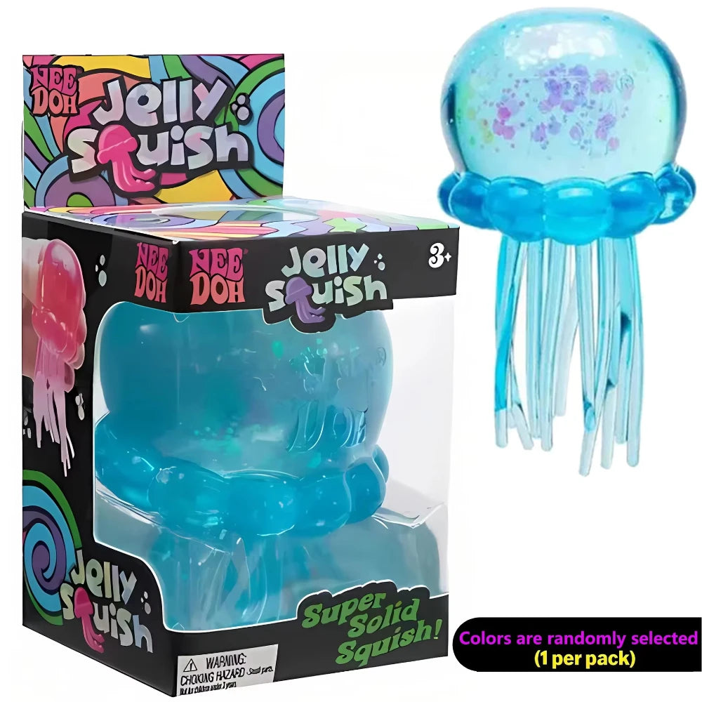 Trending Nee Doh Jellyfish & Cube Squish Toy, Soft Jelly Squeeze Stress Relief Fidget Toy, Sensory NeeDoh for Kids & Adults