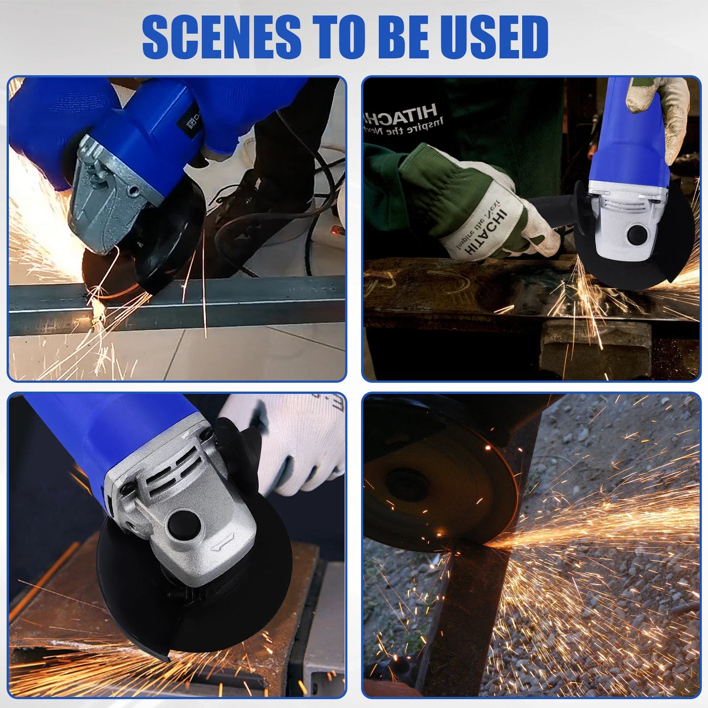 2000W Electric Angle Grinder, 115mm 4.5 inch Grinding Tool 12000 RPM, Wheel Disc for Metal,Tile Cutting and Grinding