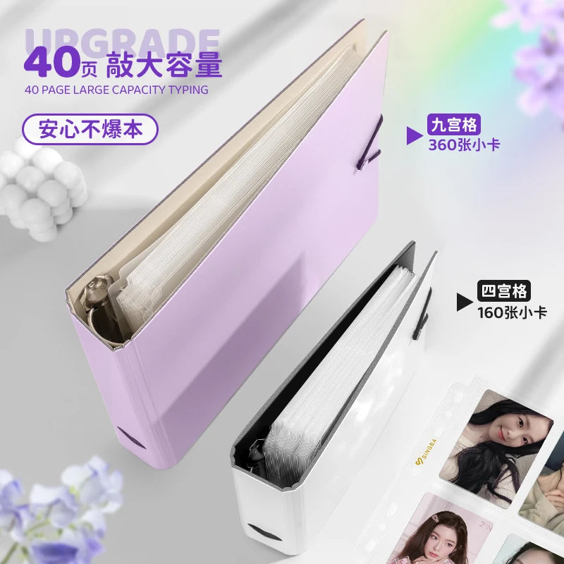 SINGBA a5 / a4 Ring Binder Album for 3" Cards - K-pop Idol Photocard Holder, Polaroid Photo Organizer (4/9 Grid, Refillable)