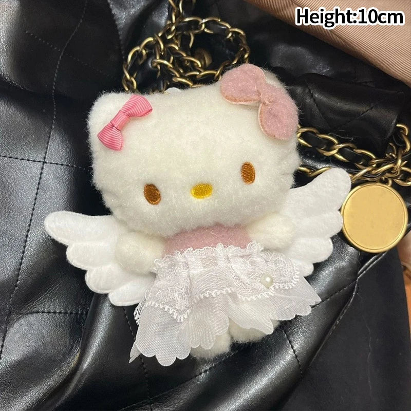 Kawaii Hello Kitty Keychain Cute Cartoon Bag Pendant Plush Doll Charms Car Key Ring Backpack Accessories Women Girl Gifts