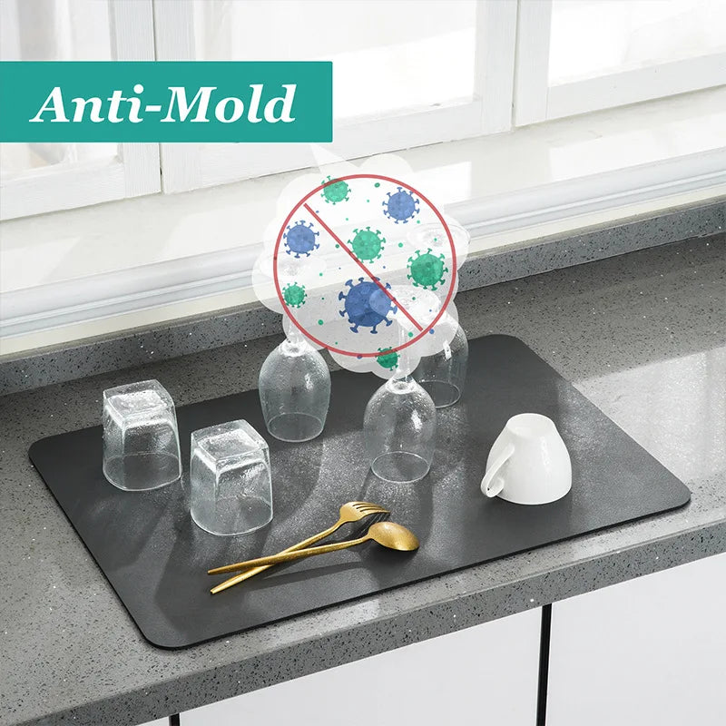 Super Absorbent Kitchen Tableware Impermeable Drainage Mat Heat Insulation Non-slip Pad Tableware Mats Coffee Dish Drying Mat
