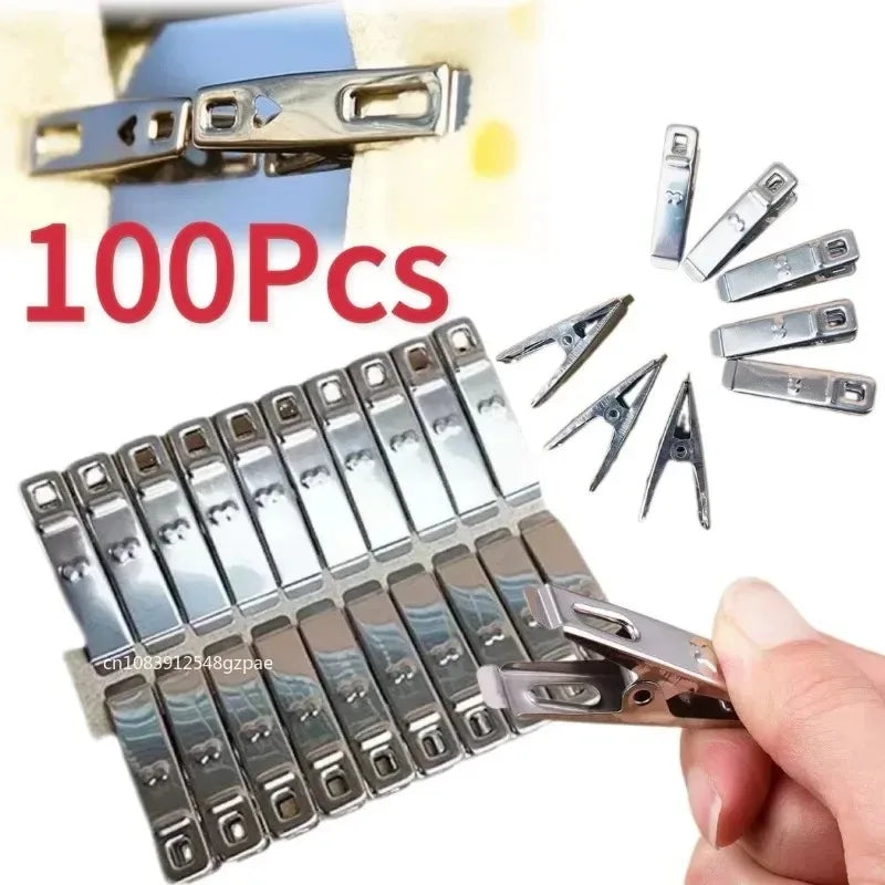 Stainless Steel Clothes Pegs Windproof Metal Clamps Metal Laundry Clothes Clips Multifunction Clothespins with Strong Clamp