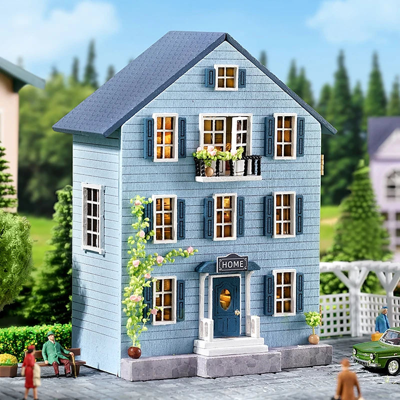 DIY Wooden Doll Houses Mini Assembly Handmade Small House Creative Scene Decoration DollHouse For Toys Birthday Gifts