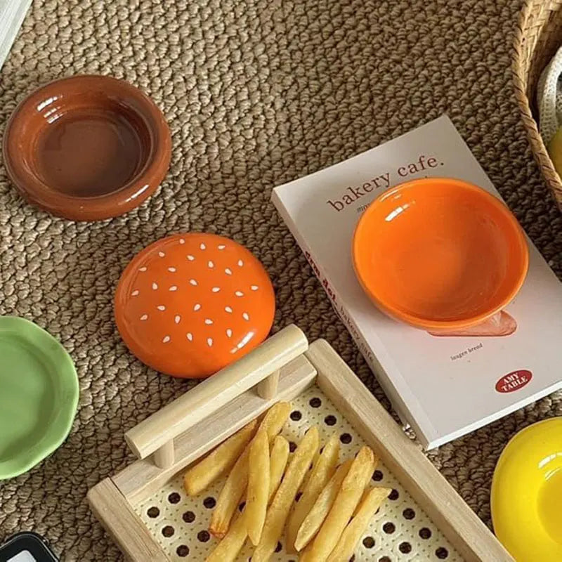 Stackable 7th Floor Hamburg Dinner Plate Stackable Dinner Plate Bone Spit Plate Interesting Sauce Container Table Decoration