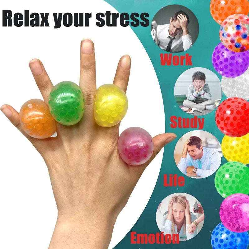 3.5cm Squeeze Ball Soft Rubber Grape Ball Stress Relief Party Favors Kids Boy Girl Birthday Party Supplies Gifts 5/10/15/20Pcs