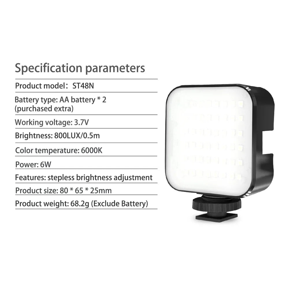 BAFANG Mini Fill Light Portable Pocket Selfie Light Handheld LED For DJI Sony Canon GoPro Camera Selfie Adjustable Photography