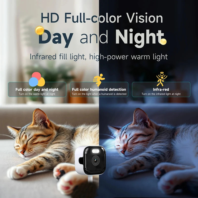 3MP Resolution Window Mini Camera Full-Color Night Vision ThroughWindow Camera Replaces Outdoor Cameras 2.4/5GHz WiFi Camera