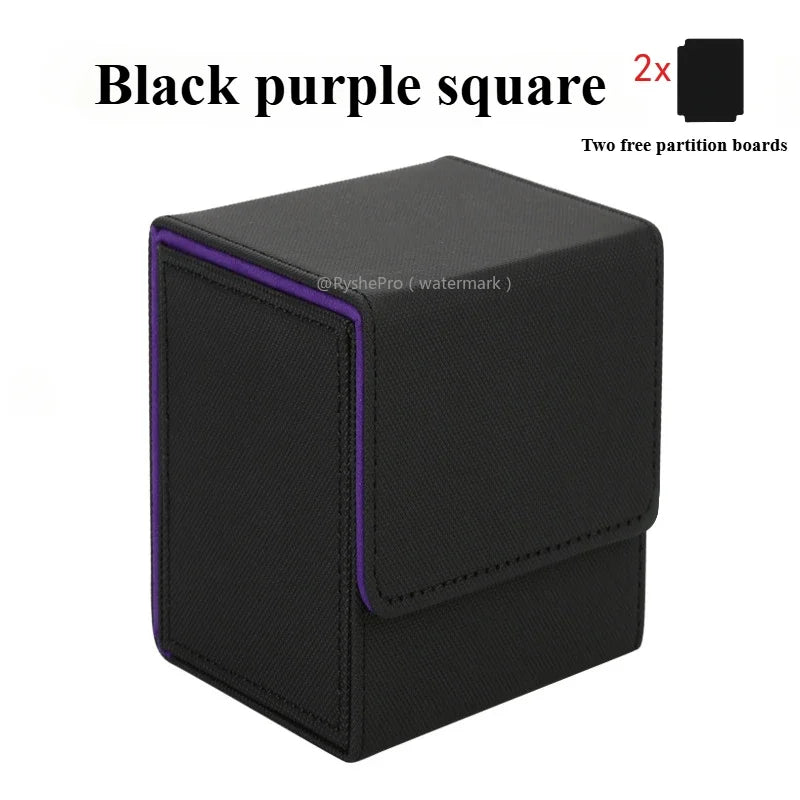 Trading Card Storage Box for 100+Single Sleeved Cards with 2 Dividers Commander Deck Box Compatible with Mtg Card Case