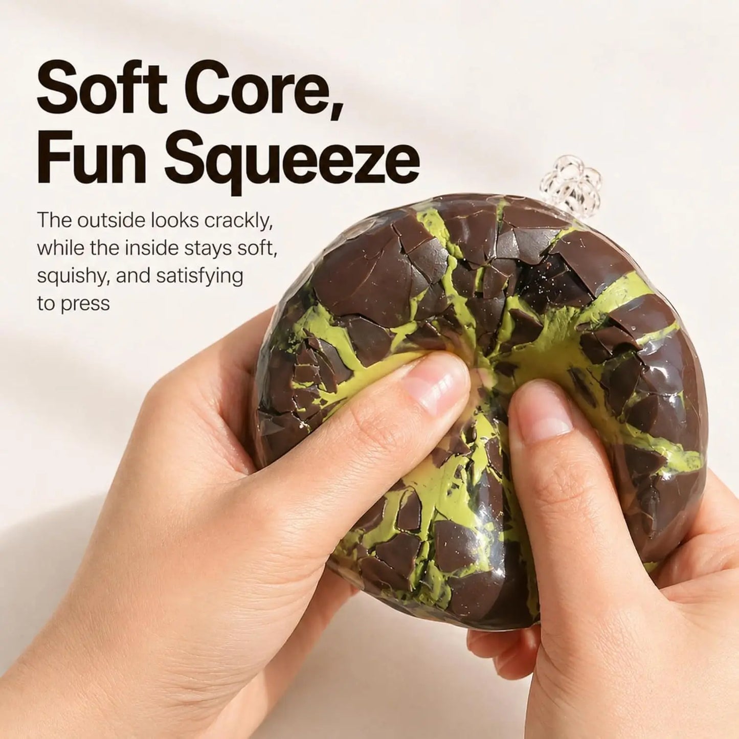 Squeeze Stress Ball Cracked Wax Chocolate Shaped Soft Squishy Fidget Toy Desk Toy For Stress Relief Office Study Break Adults