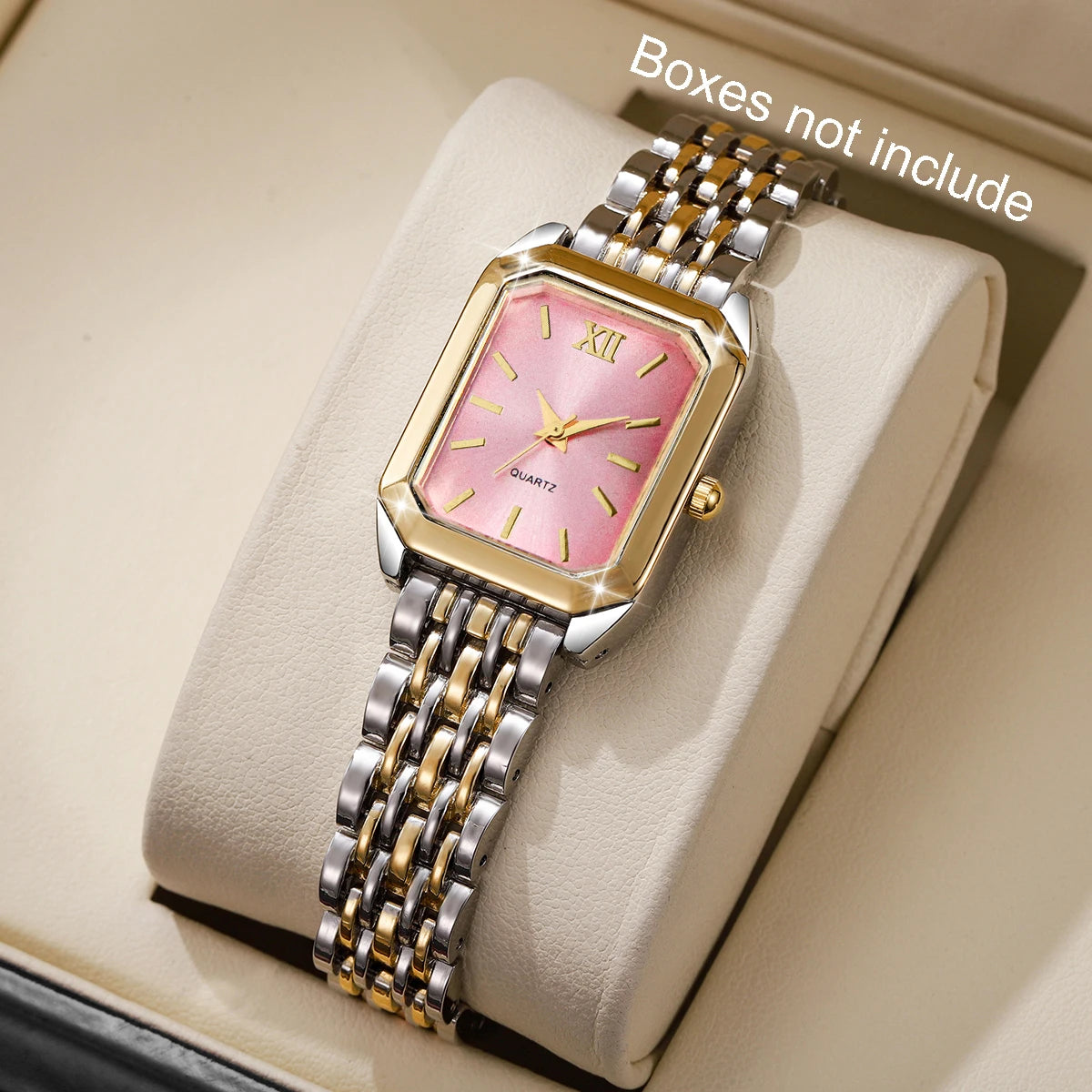 Fashion Mix Gold Women Quartz Watch Ladies Rectangle Roma Dial Wristwatch Reloj Mujer Girls Clock Gift (Without Box)
