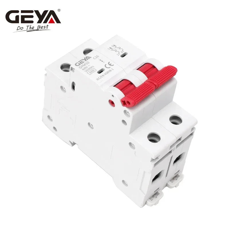 GEYA GYM10 AC MCB 2Pole 6A 10A 16A 20A 25A 32A 40A 50A 63A 220V/400V Mini Circuit Breaker C Curve 6KA CE CB Approved