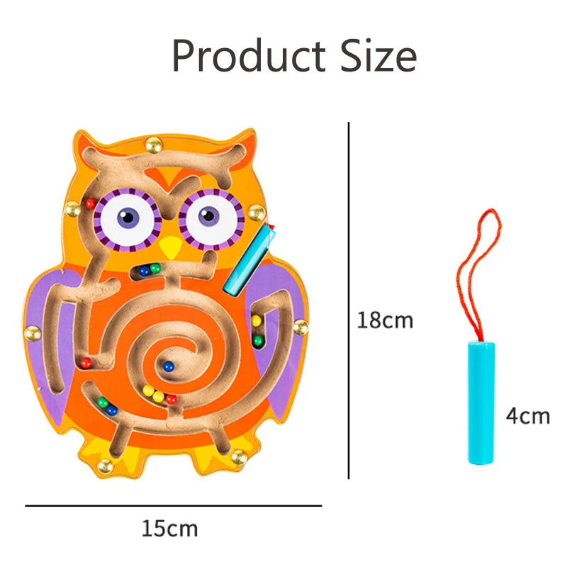 Montessori Educational Toys Children Magnetic Track Maze Balance Board Wooden Puzzle Game Baby Toys