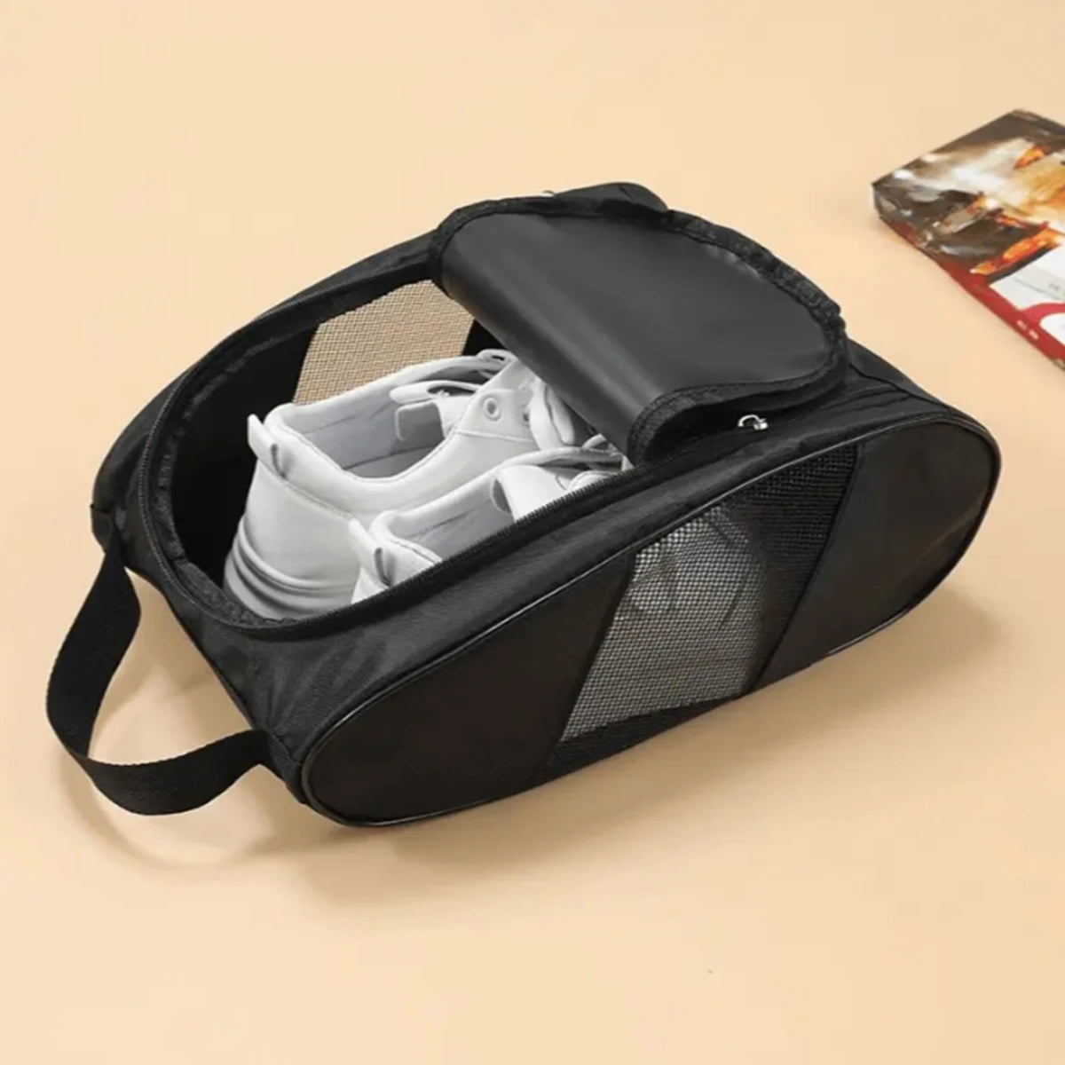 Portable Golf Shoe Bag Oxford Cloth Shoe Carrier Bags Breathable Lightweight Golf Handbag Dustproof Football Tennis Shoe Bag
