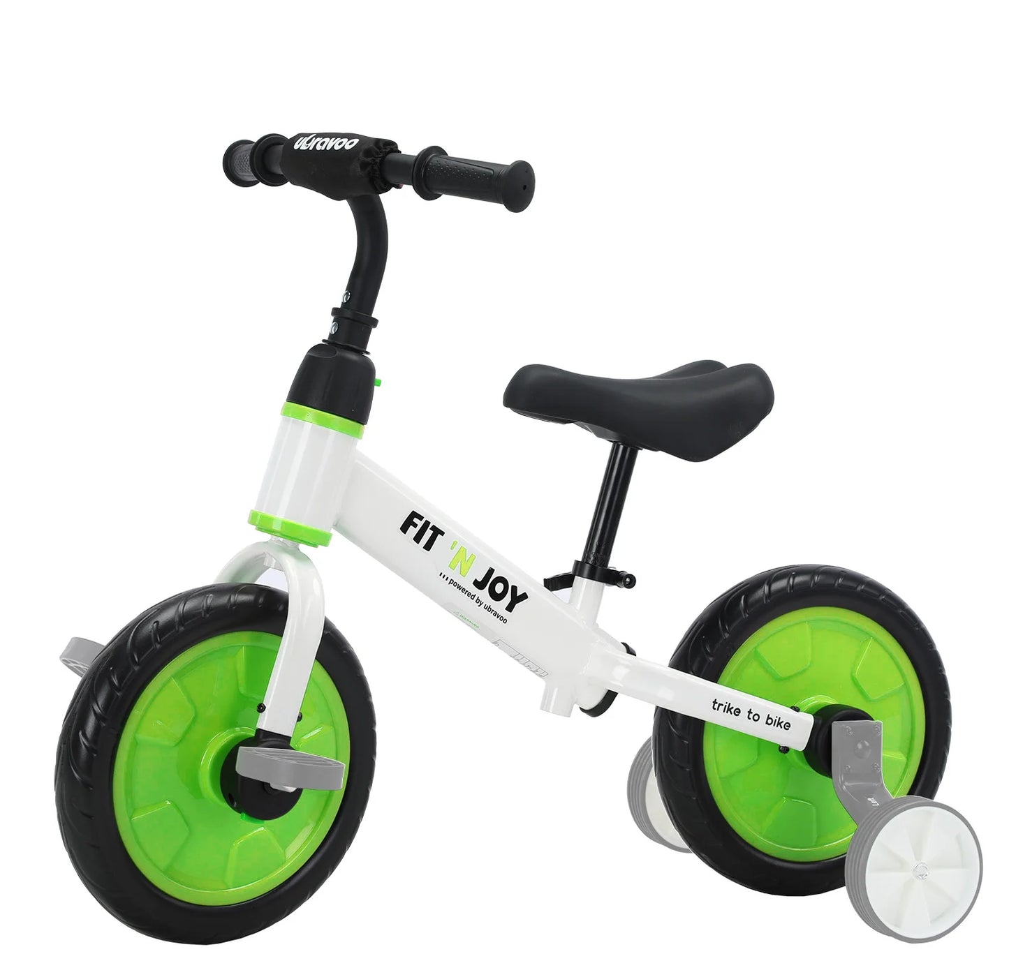 UBRAVOO Fit 'n Joy Beginner Toddler Training Bicycle for Boys Girls 2-4, 4-in-1 Kids Balance Bike with Pedals & Training Wheels