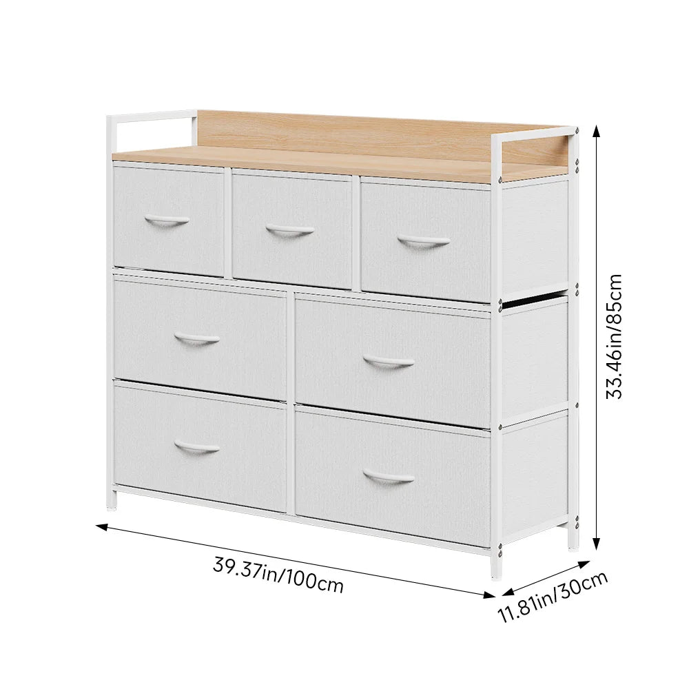 Voltsify White 7-Drawer Metal Frame Chest of Drawers
