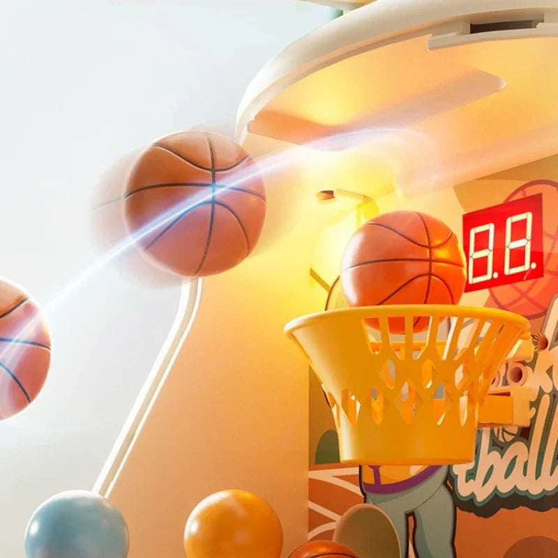Children Ball Basketball Machine Toys Coin Operated Play Shooting Pinball Game Machine Kids Desktop Interactive Christmas Toy
