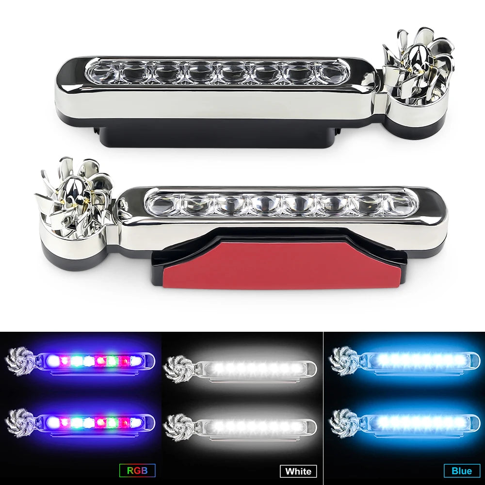 2pcs Wind Powered Car LED DayTime Running Light Auxiliary Lighting Rotation Fan Lamp Automobile Day Time Headlight led lights
