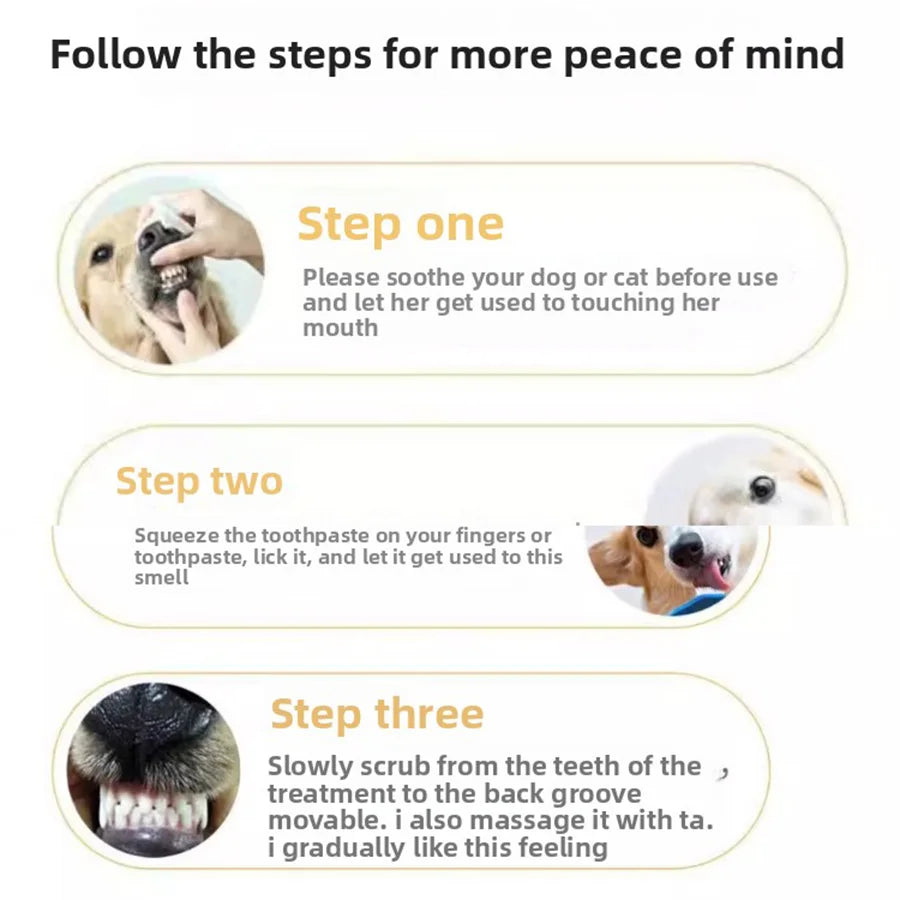 PETCLEAR 2pcs Silicone Pet Toothbrush Soft Dog Cat Oral Care Tongue Scraper Massage Multi-Angle Cleaning Brush for Pets