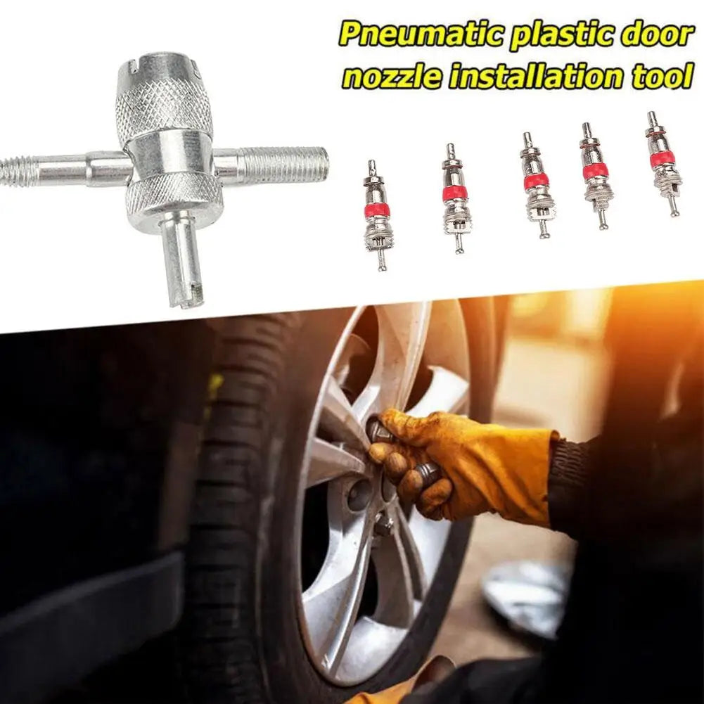 Automobile Tire Valve Core Wrench Set Four In One Valve Stem Repair, Installation And Removal Tool Cleaning Tool