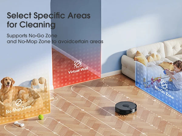 Lubluelu 6500Pa Sweeping Robot Vacuum Cleaner with Mapping Self Collection Dust App Control Dragging Cleaning Sweep Floor for Home Office
