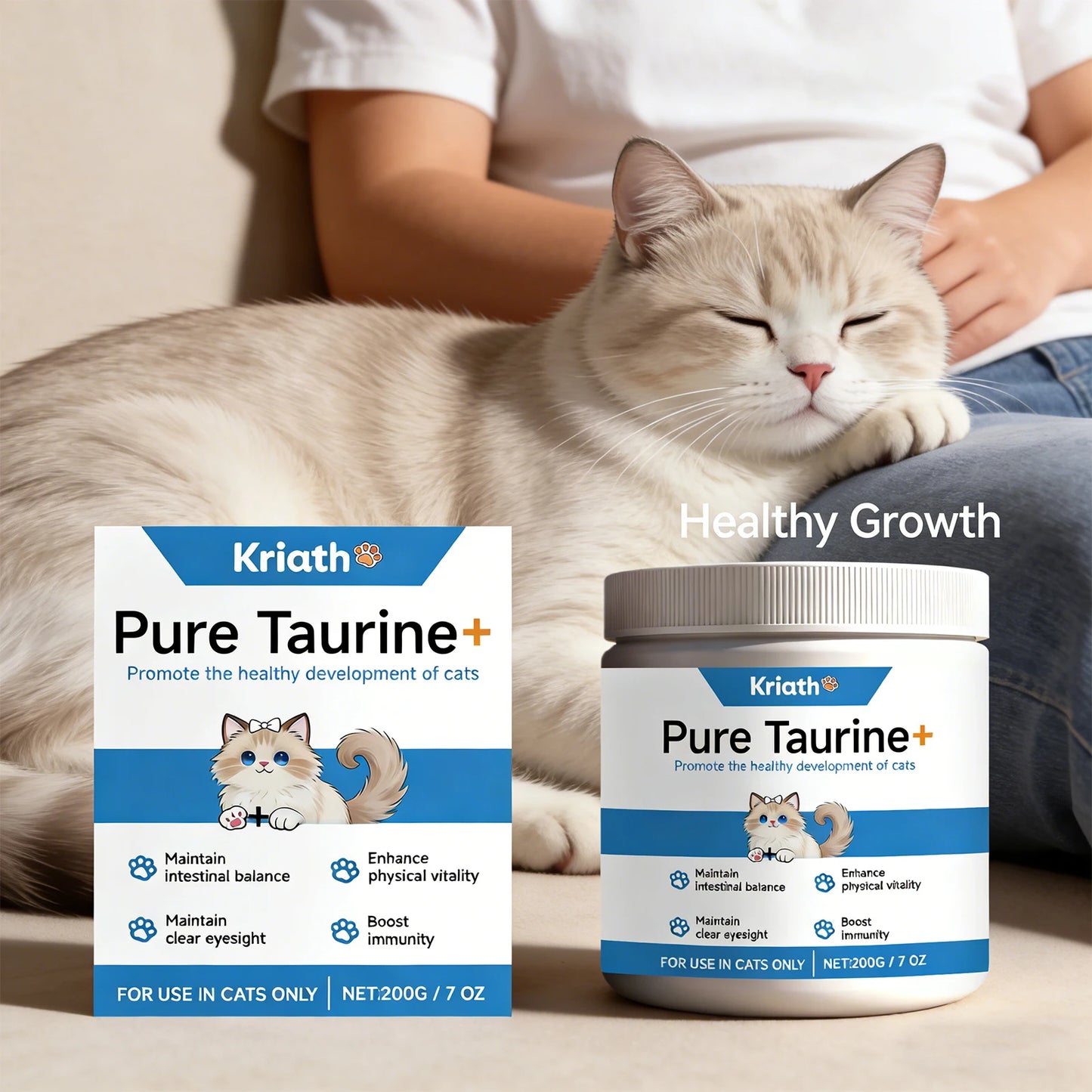 Cats Taurine Powder Supporting Heart Health Maintaining Normal Visual Functions Rich in Nutrients Kitten Daily Care Supplements
