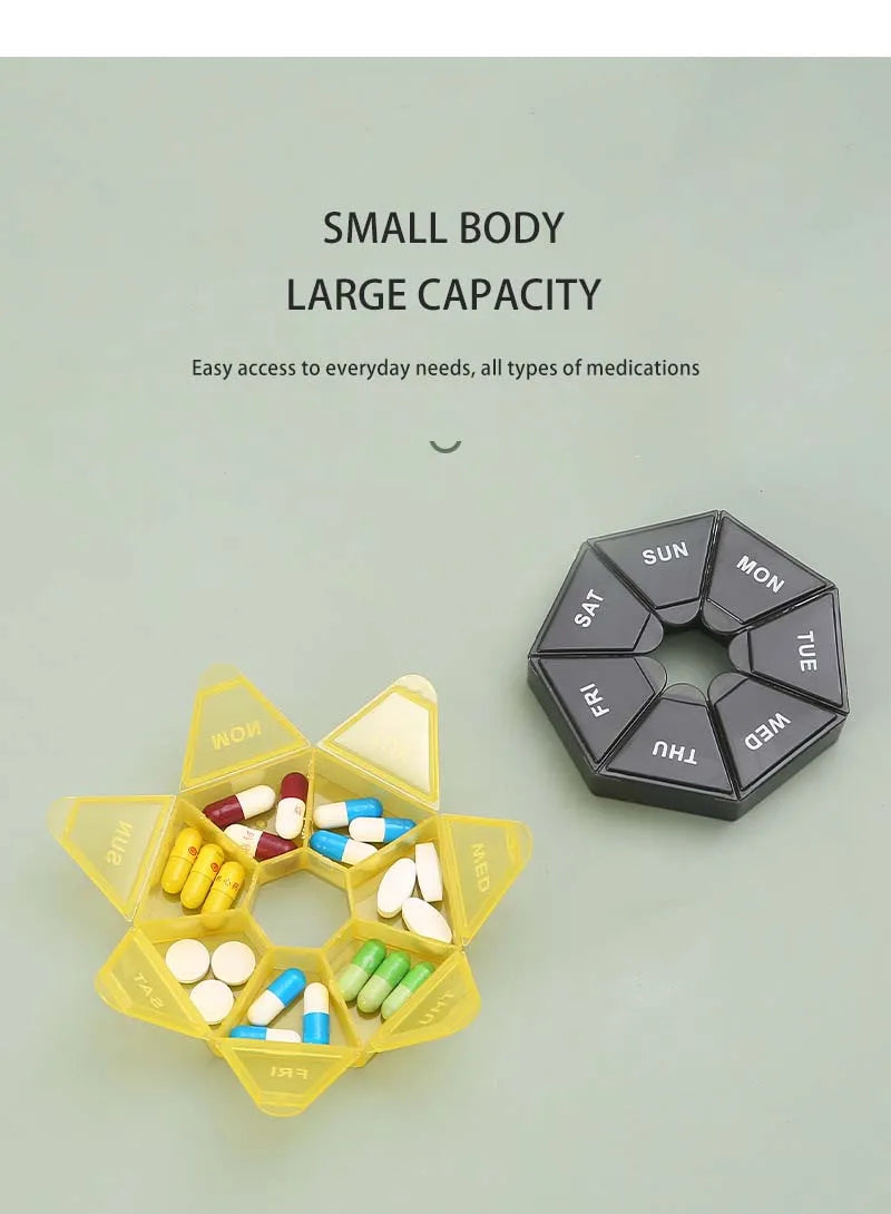 1Pcs Pill Case Plastic 7 Days Tablet Candy Box Portable Storage Tablet Holder Travel Organizer Pill Dispenser Container