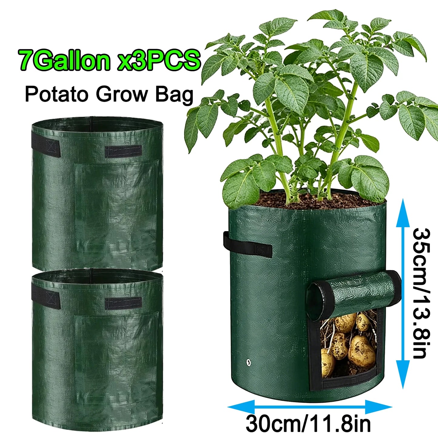50PCS 7 Gallon Grow Bags for Vegetables Plants with Handles Pots for Plants Form for Garden Flower Pots for Outdoor &Living Room