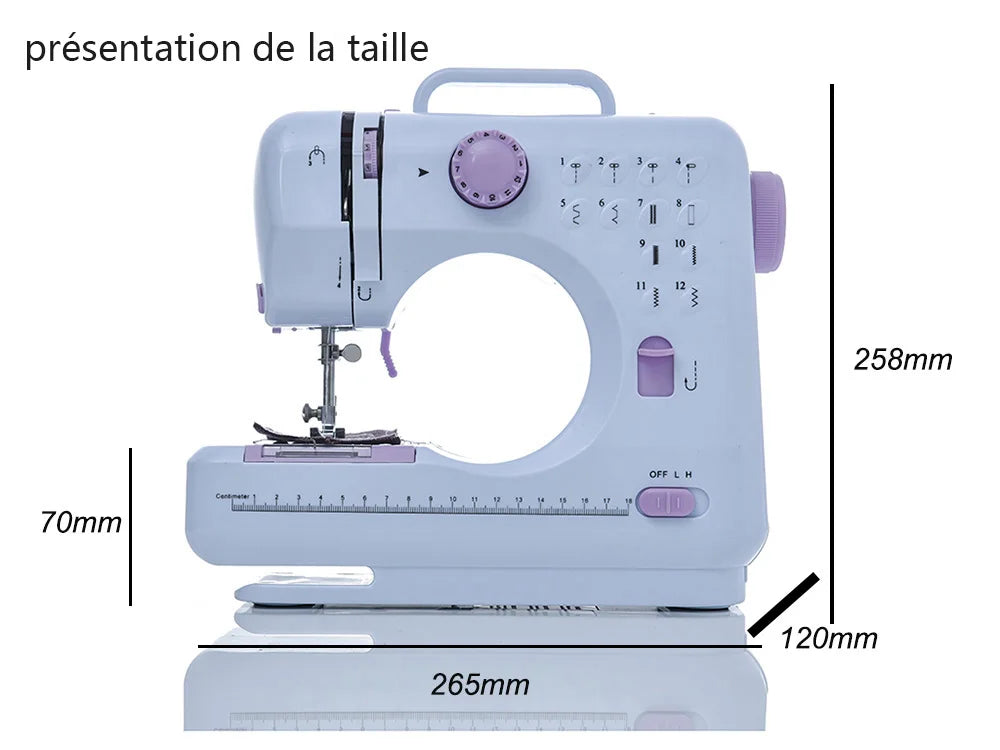 Inne Portable Sewing Machine Mini Electric Household Crafting Mending Overlock 12 Stitches with Presser Foot Pedal Beginners