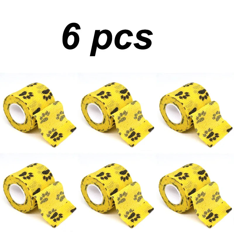 6 pcs Pet Puppys Anti Dirt Tool for Going Out Leggings Self Adhesive Bandages for Walking Dogs Feet Wrapping Protective Bandages