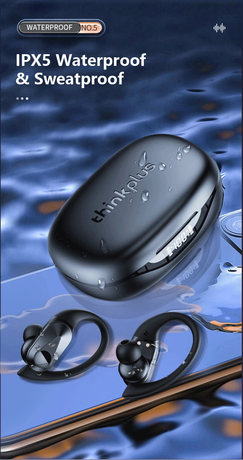 Lenovo LP75 TWS Sports Earphones Bluetooth 5.3 Wireless Headphones Waterproof HiFi Stereo Noise Reduction Earbuds with Mics