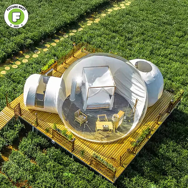 Outdoor Inflatable Bubble House Spherical Tent Transparent Starry Sky Bubble Tent Waterproof PC Material Perfect for Activities