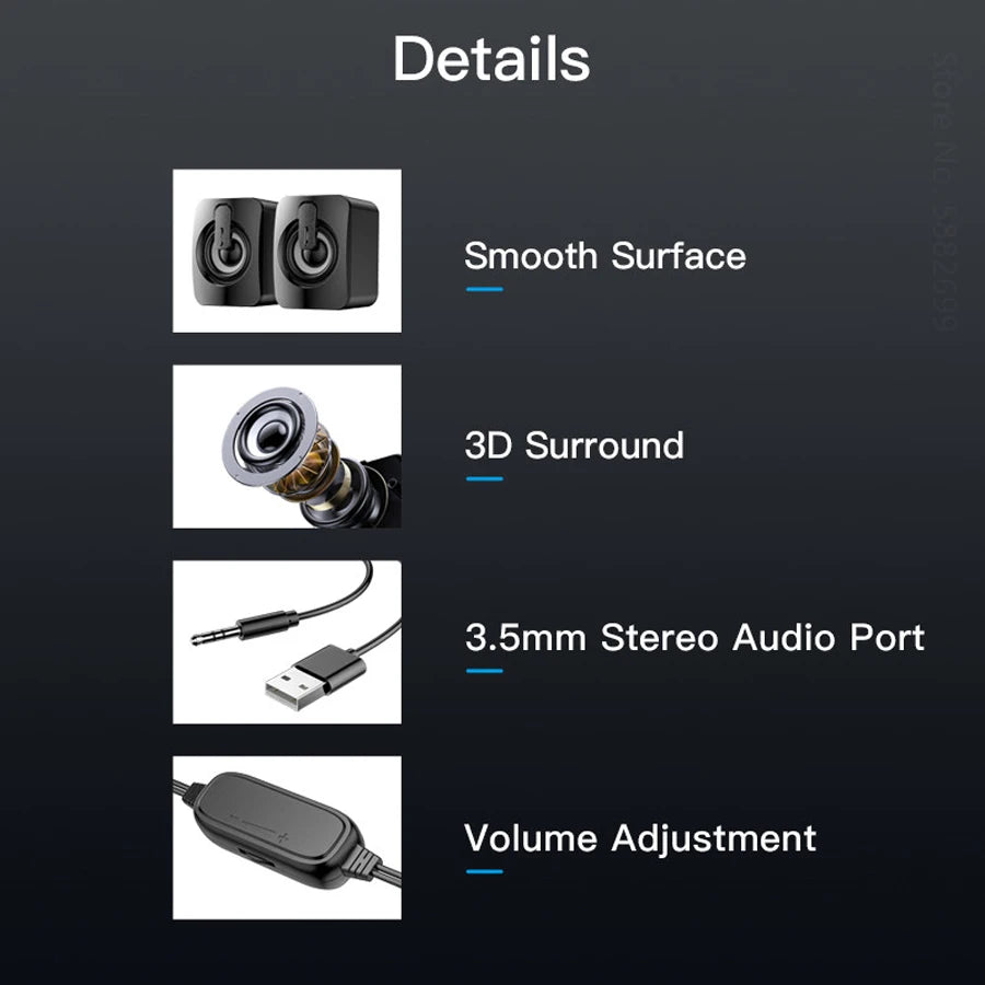 Computer Speaker For PC Laptop Desktop Caixa De Som Sound Box Music Audio System Bocina Column Acoustics Coluna Amplified Unit