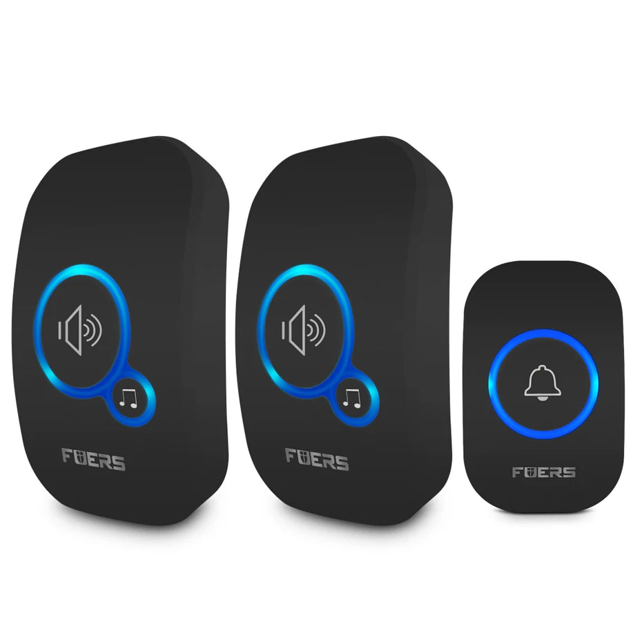 Fuers Wireless Doorbell Waterproof Welcome Chime Home Door Bell Intelligent 32 Songs Smart Alarm With Battery For Store Hotel