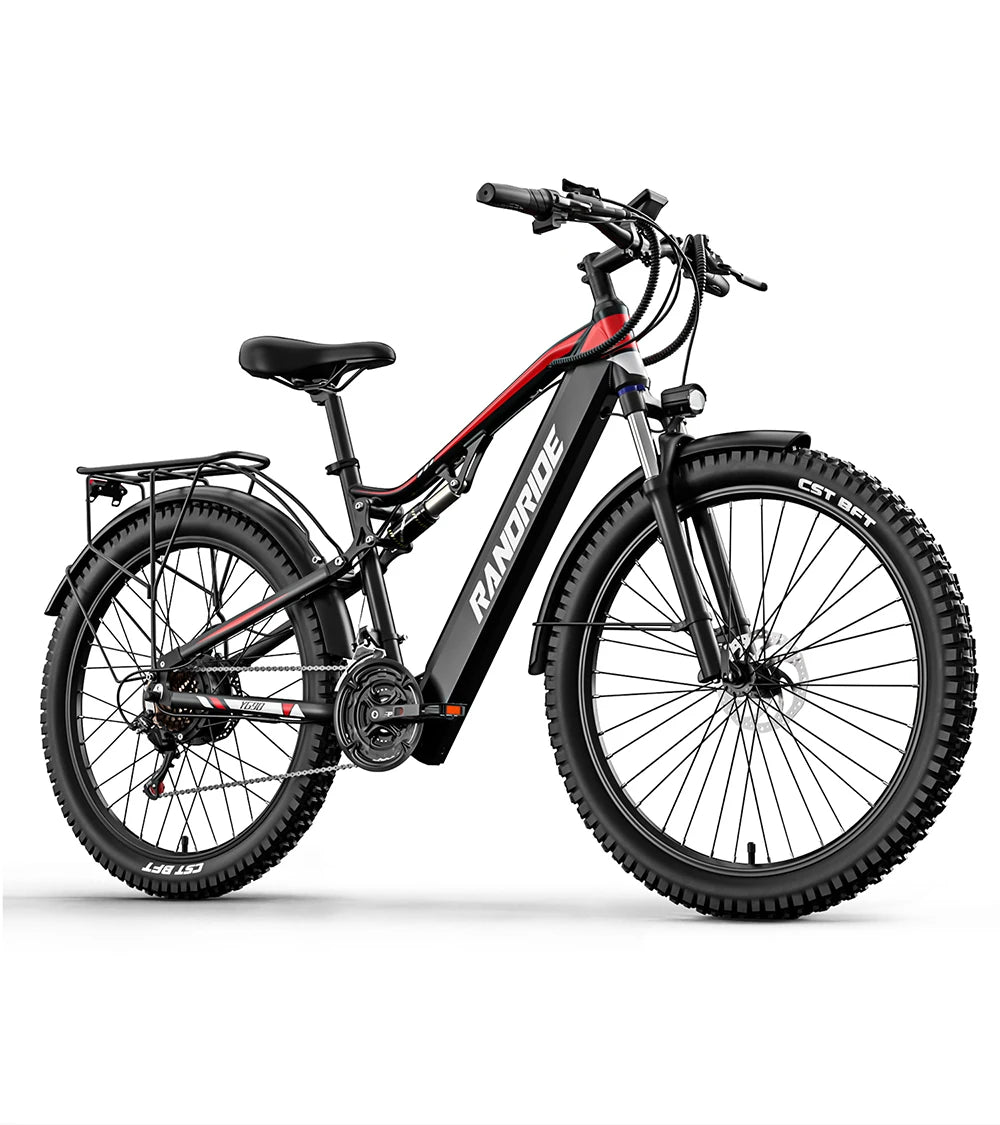 RANDRIDE Electric Bike YG90 48V 17Ah Battery 1000W Motor 27.5" Mountain Bicycle Full Suspension With Hydraulic Brake 21 Speeds