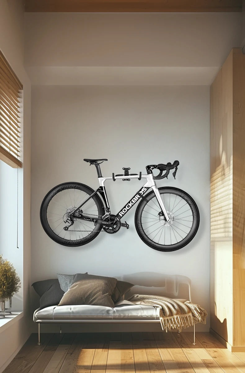 ROCKBROS Bike Rack Wall Mount Garage Home Adjustable Bicyle Rack Horizontal Bike Hook Thickened Reinforced MTB Road Bike Holder