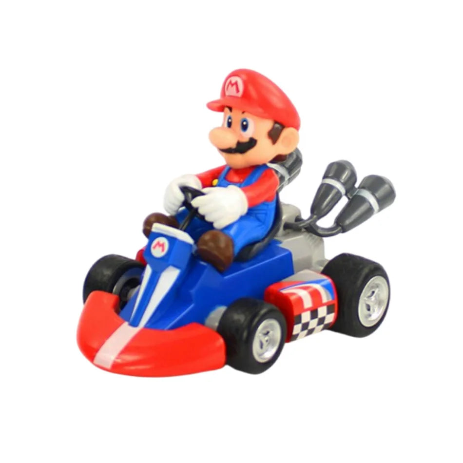Super Mary Series Karting Mario Bros Luigi Yoshi Donkey Kong Action Figure Toys Pull Back Car 12.5*8*9 cm Surprise Toy Gifts