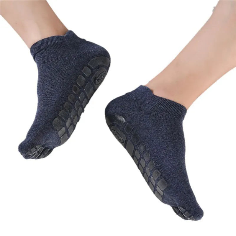 New Men Winter Thickened Five Fingers Socks Warm Non Slip Grip Fitness Toe Socks Low Calf Slipper Male Floor Socks