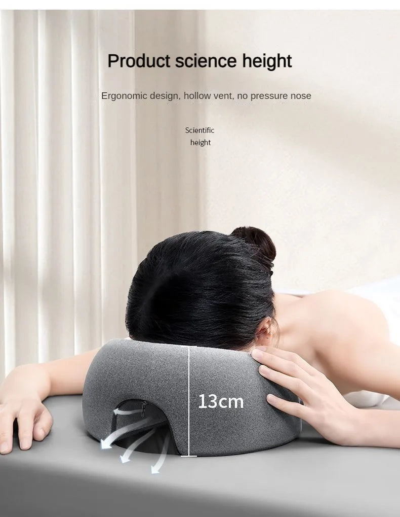 Face Down Pillow Prone Pillow for Prone Face Down Resting Comfort Memory Foam Ergonomics Home Massage Headrest for Beauty Salon