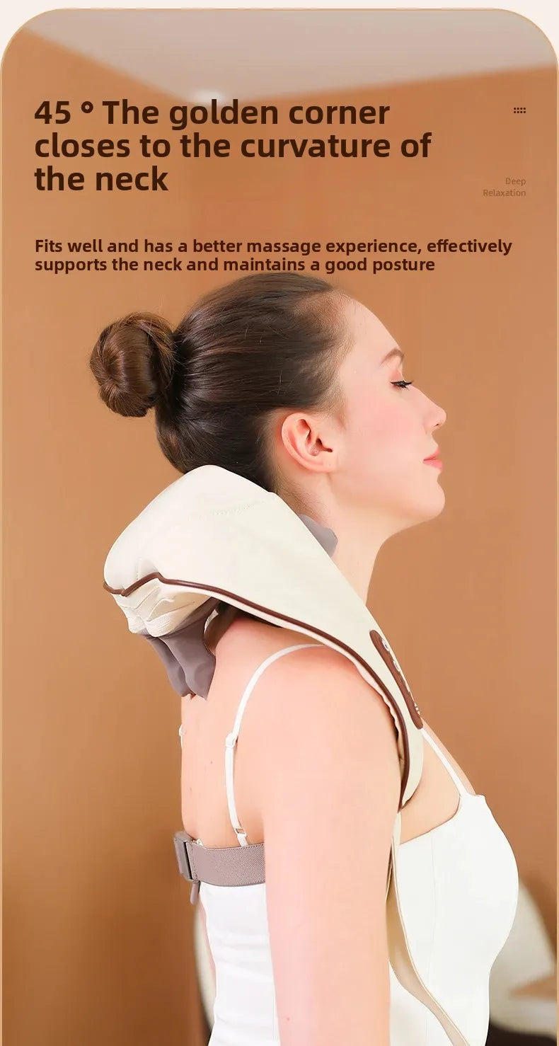 New USB Tape Neck Shiatsu Massage Belt Neck Back Shoulder and Neck Massager U-shape Electric Neck Massager with long-las