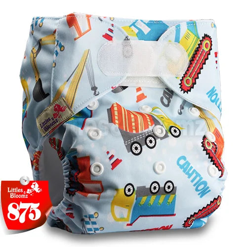 [Littles&Bloomz] Baby Washable Reusable Real Cloth STANDARD Hook-Loop Pocket Nappy Diaper Cover Wrap, suits Birth to Potty